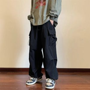 Mens Pants Cargo Men Streetwear Hip Hop Elastic Waist Harem Ankle Length Trousers Black Harajuku Casual Pocket Unisex 231215