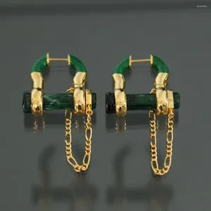 Dangle Earrings 2023トレンド最高品質アンバーグリーンデザイナーブランド女性豪華なジュエリーパーティーギフト