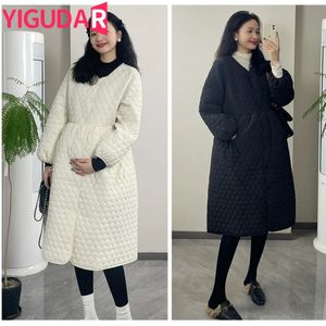 Moderskap ytterkläder rockar höst vinter mode vadderade moderskap rockar eleganta lösa outwear kläder för gravida kvinnor graviditet poshoot rockar 231215