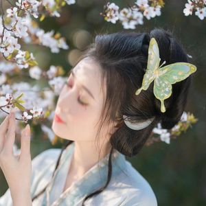 1pcs Original Two-sided Embroidered Butterfly Hairpin Brooch Hanfu Cheongsam Hair Accessories Costume Decor Women Girl Gift