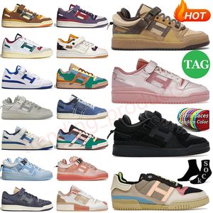 Bad Bunny Ostatnie forum 84 Low Buty Buty Forum Burza Major 84 mężczyzn Women Blue Tint Cream Pink Różowe jajko powrót do szkoły patchwork Beige Treakers Runners