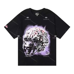 Hellstar TShirt Powered by The Star Y2K Mens Women Grey Black Tshirt Mens Hip Hop Graphic Print Cotton Oversized Tshirt Gothic Short Tshirt