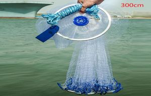 Wholeamerican Style Fishing Net Cast Mesh med ring Easy Use Folding Sports Accessory Monofilament Wire Hand Throw Tools Outd2205867