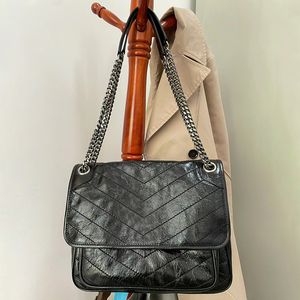 Классическая дизайнерская сумка Роскошные сумки-тоут NIKI BABY винтажная кожаная сумка с клапаном женская вечерняя сумка-мессенджер с цепочкой Модная сумка на плечо Женская сумка через плечо Кошелек-клатч