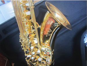 Helt ny professionell Mark VI Tenor Saxofon BB Tuned Gold Brass One till ett graverat mönster Jazzinstrument med falltillbehör