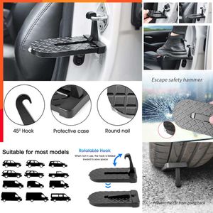 Auto Electronics Universal Foldable Auxiliary Pedal Roof Pedal Foldable Car Vehicle Folding Stepping Ladder Foot Pegs Easy Access Car Accessories