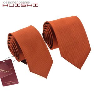 Neckband Solid Color Suit Dark Orange Slipsar Herrarna Lel Unisex Polyester Waterproof Retro Korean Style Colorful Neck Ties AccessoriesL231215