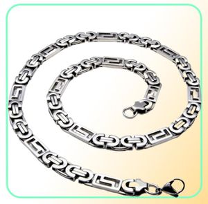 Fashion Men039s Byzantine Flat Necklaces Personality Rock Punk Style Silver Black Gold Plated Stainless Steel Link Chain men J3803328