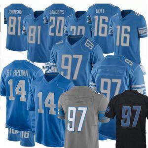 Aidan Hutchinson Jahmyr Gibbs Jack Campbell Barry Sanders Jared Goff Sam Laporta David Montgomery Amon-Ra St. Brown Dan Campbell Alex Anzalone Football Jerseys