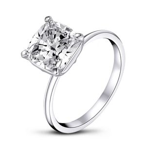 3 karatowy pierścionek z diamentem moissanite, pierścionek zaręczynowy dla kobiet, obietnica, obrączki, obrączki, obrączki, 925 Srebrny pierścień, D Color VVS1 CUSHION CUT MOISSANITE Ring