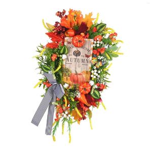 Dekorative Blumen, künstliche Herbst-Ernte-Kranz, für drinnen und draußen, Fenster, Festival, Herbstgirlande