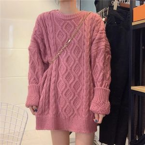 Moderskapströjor Autumn och Winter Oversize Women's Sweater Korean Style Fashion Loose Lazy Style Tvingar Pullovers Plus Size Maternity Sweaters 231215