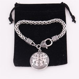 Religionen Stil Wikinger Solomon Weizenkette Armband Runen Siegel Erzengel URIEL Charm Anhänger Amulett Talisman Drop270B