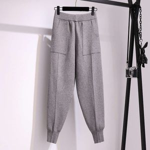 High Waist Casual Knitted Harlan Pants Women's Radish Loose Grandma Pants Spring and Autumn New Cropped Pants Women's Thick Fashion