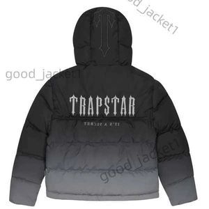 Męskie kurtki Trapstar London Dekodowany z kapturem Puffer z kapturem 2.0 Gradient czarna kurtka Haftowa termiczna z kapturem zimowa pułapka 5 v3ds