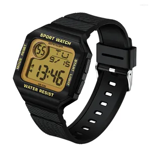 Relógios de pulso relógio masculino esporte digital luminoso multifuncional relógio ao ar livre pulseira de borracha impermeável militar para homem