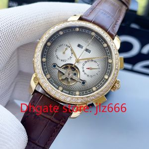 Herrklocka Mechanical Watch Luxury Design pp hela automatisk mekanisk rörelse Tourbillon Sapphire Mirror Waterproof, TT