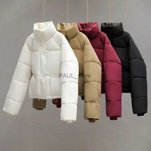 Feminino para baixo parkas jaqueta de algodão curto feminino 2023 inverno gola de algodão engrossado jaqueta de pão quente l231215