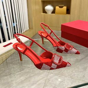 Designer Wedding Shoes 7cm 10cm Bow 100% Genuine Leather High Heels Diamond Glossy Sandals Water Diamond Transparent Women's Crystal Shoes