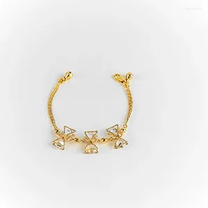 Link Bracelets Women's Accessories Micro Set Bow Zircon Cuban Chain 18K Gold Plated Commemorative Gift Bracelet Fashion Jewelry