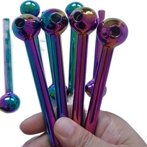 Tubo de queimador de óleo de vidro Pyrex colorido de 4 polegadas / 10 cm Tubo de vidro de 4,8 polegadas / 12 cm para fumar cachimbos