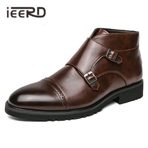 Boots Retro Dress Men Boots Fashion Buckle Strap Chelsea Boot For Man Formal Business Ankle Boots Elegant Social Oxfords Male 231216