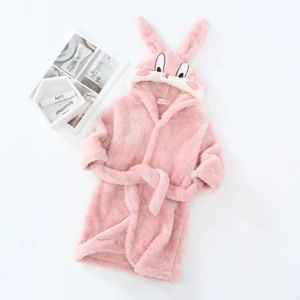 Toalhas Robes Inverno Criança Menina Roupão Roupas Desenhos Animados Orelha de Coelho Com Capuz Crianças Menino Flanela Quente Pijamas Infantil Pijama Criança Toalha A734 231215