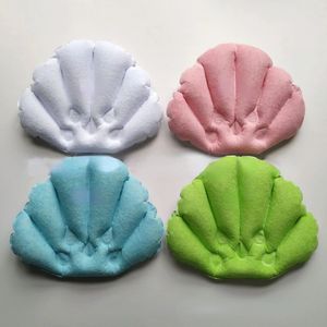 Pillow Multicolor Shell Shaped Inflatable Bath Soft Towel Cloth PVC Spa Neck Comfortable Massage Bathing Accessories 231216