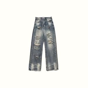 Mäns jeans American Hole Retro Drape Denim Pants Trendy Beggar Personality High Street Plus Plus