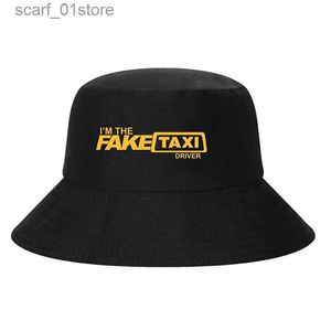 Breda breim hattar hink hattar falska taxi hink hattar coola faketaxi förare cs män sport bob hink hatt unisex casual snback trucker utomhus fiskare hatl231216