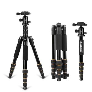 Accessories Zomei Q666 Professional Tripod For DSLR Camera Ball Head Tripod Monopod Compact Travel Camera Tripod for Canon Nikon Sony SLR