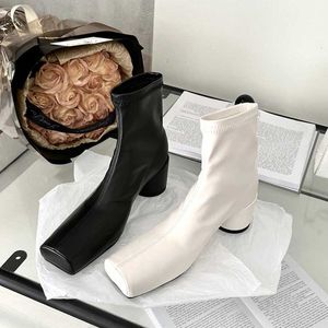 Fashion Trends Modern Ankle Boots Womens Spring autumn Square Head Round Heel Party Club 230922