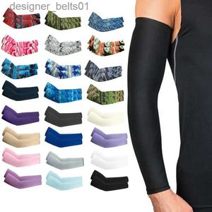 Manicotti maniche braccio unisex maniche braccio raffreddamento copertura ciclismo corsa protezione solare UV uomo donna all'aperto maniche braccio fresche per nascondere tatuaggiL231216