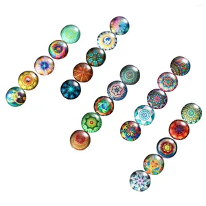 Lagringsflaskor 200 st 14mm glas mandala cabochons färgglada tryckta runda kupol charm hänge po smycken gör plattor för damer