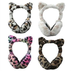 Ear Muffs Winter Women Kids Soft Leopard Earmuffs Ladies Girls Earflap Warmer Plush 231215