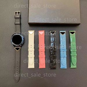 22 mm 20 mm Designer-Smart-Armband für Samsung Galaxy Watch Band Apple 45/49 mm/42 mm/Active 2/Correa Gear S3 Armband Classic Brown Flower V Luxus-Lederuhrenarmbänder