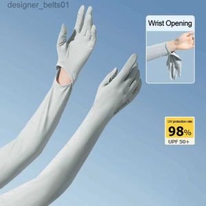Sleevelet kol kolları yaz parmaksız güneş koruması kaymaz GS kadınlar açık hava sürme nefes alabilen uzun UV koruma gölge buz ipek kol upf50+l231216