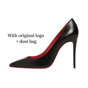 Обувь насосы женщины красное блестящее дно заостренное пальцем в черный высокий каблук тонкий каблук 8 см 10 см 12 см сексуальной свадьбы Большой размер 35-44 94