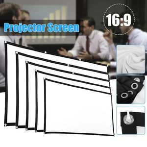 Projection Screens Projector Screen Simple Curtain AntiLight 607284100120150 Inches 16 9 Diagonal Foldable Wall Mounted 231215