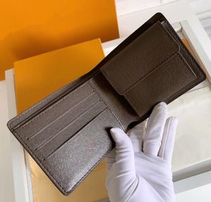 Partihandel högkvalitativ designer män plånböcker kort hållare mynt väska man handväska handväska original låda med mönster blommor bokstäver rutnät