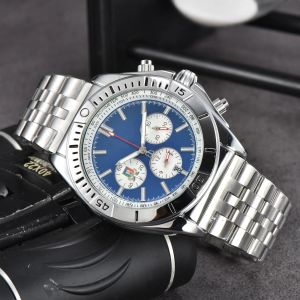 BREI HÖG KVALITET FÖR MÄN DATUMVIKTER ALLA DIAL ARBETE SIX NEDLES FULL FUNKTIONKALENDARKASTZ WATCH NAVITIMER 1884 Luxury Brand Chronograph Clock Steel Belt Mens Mens Mens