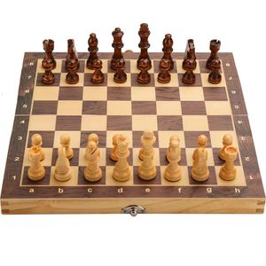 Chess Games Chess Wooden Checker Board Solid Wood Pieces Folding Chess Board High-end Puzzle Chess Game 231215