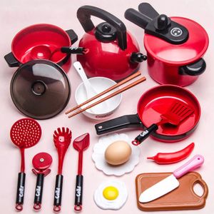 Cucine Gioca Cibo Cucina per bambini Accessori giocattolo Bambino Fai finta di cucinare Playset con pentole da gioco Padelle Utensili Pentole Giocattoli Gioca cibo per bambini 231216