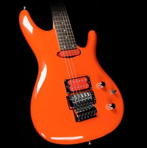 Benutzerdefinierte JS2140 Joe Muscle Car Orange E-Gitarre Floyd Rose Tremolo Bridge HS Pickups Abalone Dot Inlay Chrome Hardware Sandwich Neck