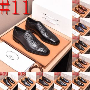 15 Style Luxury Men Brogue Designer Dress Shoes Män passar Casual Shoes Formella affärsläderskor Män Brown Wedding Italian Bankettsko Storlek 45