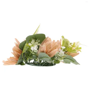 装飾的な花の結婚指輪柱のためのリース装飾人工花キャンドルセンターピーステーブルシルク小さなクリスマス