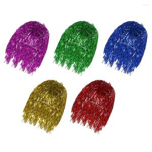 Trädgårdsdekorationer 5st folie Tinsel Party Wigs glänsande hår Färgglad falsk dräkt för semester