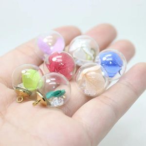 Charms 8pcs-- 16 20mm Dried Flowers Round Glass Ball Seed Beads Charm Fashion Pendant For Jewelry DIY Earrings.Bracelet Necklace