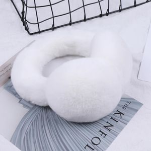 Ear Muffs Winter Warm Rex Rabbit Fur Earmuffs Ear Earflap Plush Earmuff Girls Ladies Women Hairbands Rhinestone Ear Muffs Ear Warmer 231215