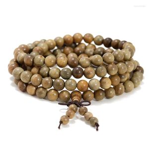 Pulseira natural verde sândalo rosário pulseiras para homens contas de buda casal pulseiras acessórios de joias vintage atacado